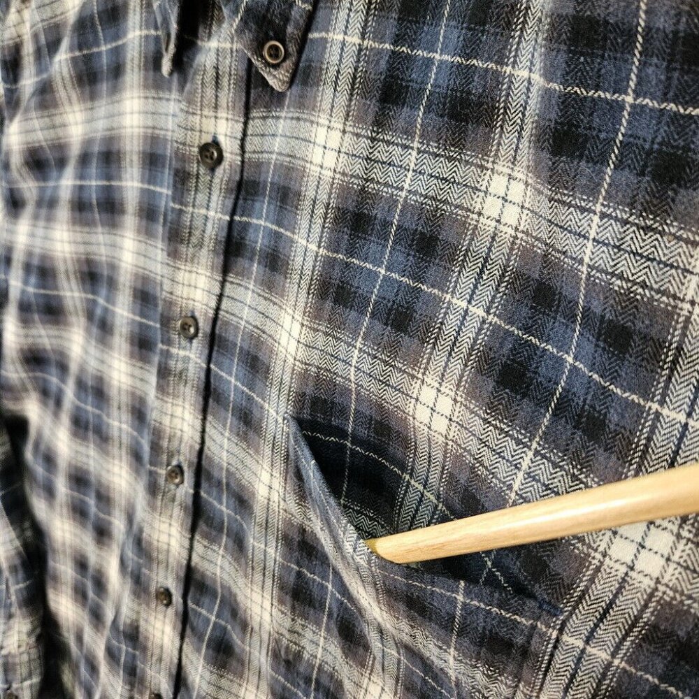 Eddie Bauer Button-Down Shirt Plaid Long Sleeve Big and Tall Mens Sz XLT Outdoor - Picture 8 of 10